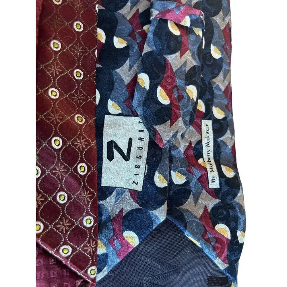 NWOT 6 Men’s Silk Neckties Name Brands Pronto-Uomo Cape Cod Ziggurat Ponti
